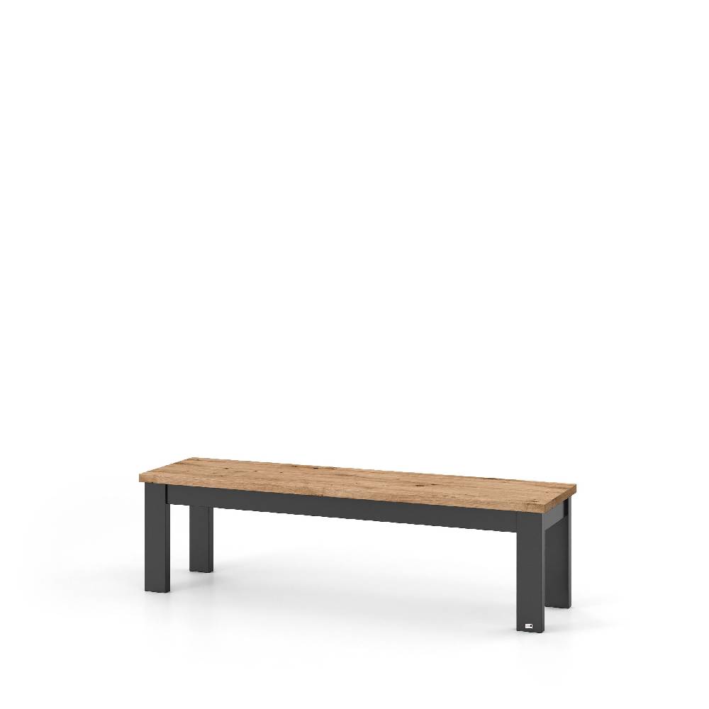 set one by Musterring Sitzbank york - Wohnen Einzeltypen Graphite / Artisan-Eiche-Nachbildung blau | Fabrikladen