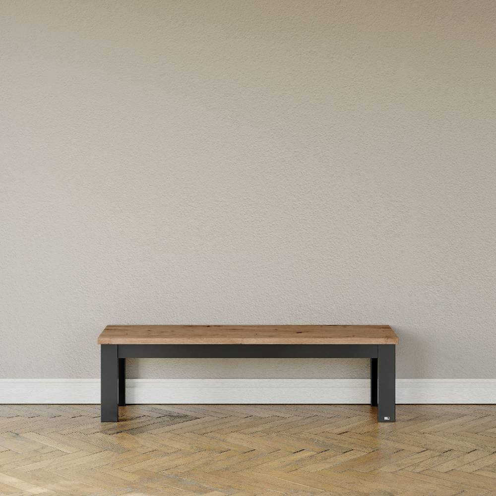 set one by Musterring Sitzbank york - Wohnen Einzeltypen Graphite / Artisan-Eiche-Nachbildung blau | Fabrikladen