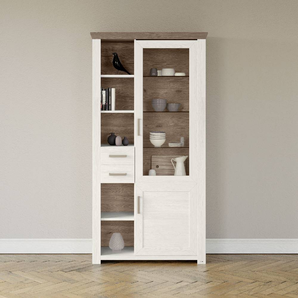 set one by Musterring Vitrine york - Wohnen Einzeltypen Pino-Aurelio-Nachbildung / Eiche-Nelson-Nachbildung braun | Speichern exportieren
