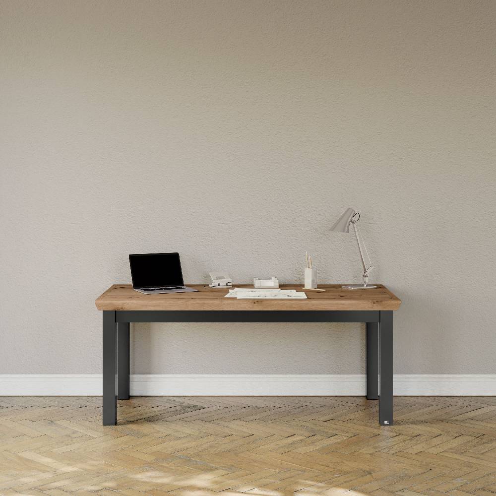 set one by Musterring Schreibtisch york - Wohnen Einzeltypen Graphite / Artisan-Eiche-Nachbildung schwarz | Jubiläumsangebot