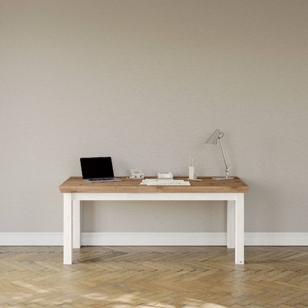 set one by Musterring Schreibtisch york - Wohnen Einzeltypen Pino-Aurelio-Nachbildung / Artisan-Eiche-Nachbildung weiß | Lagerräumung
