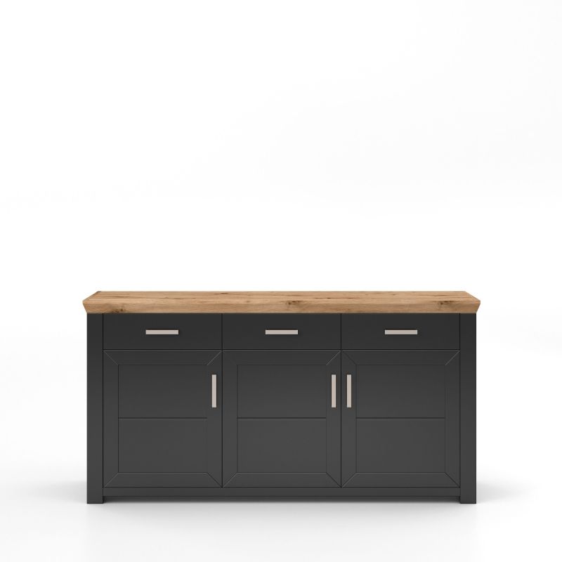 set one by Musterring Sideboard york - Wohnen Einzeltypen Graphite / Artisan-Eiche-Nachbildung grau | Exklusive Angebote