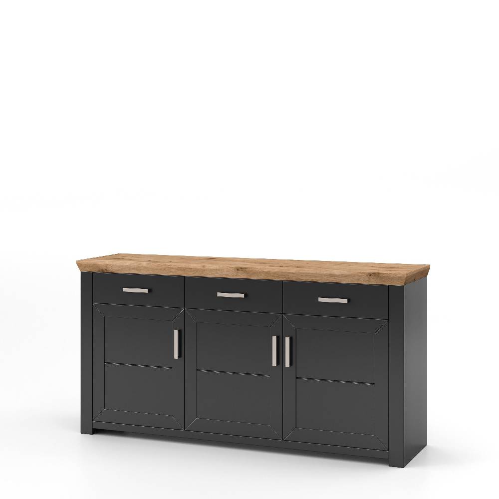 set one by Musterring Sideboard york - Wohnen Einzeltypen Graphite / Artisan-Eiche-Nachbildung grau | Exklusive Angebote