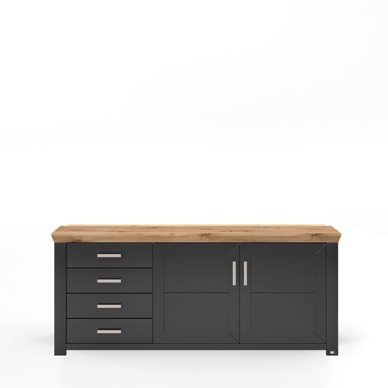 set one by Musterring Sideboard york - Wohnen Einzeltypen Graphite / Artisan-Eiche-Nachbildung grau | Blitzangebot