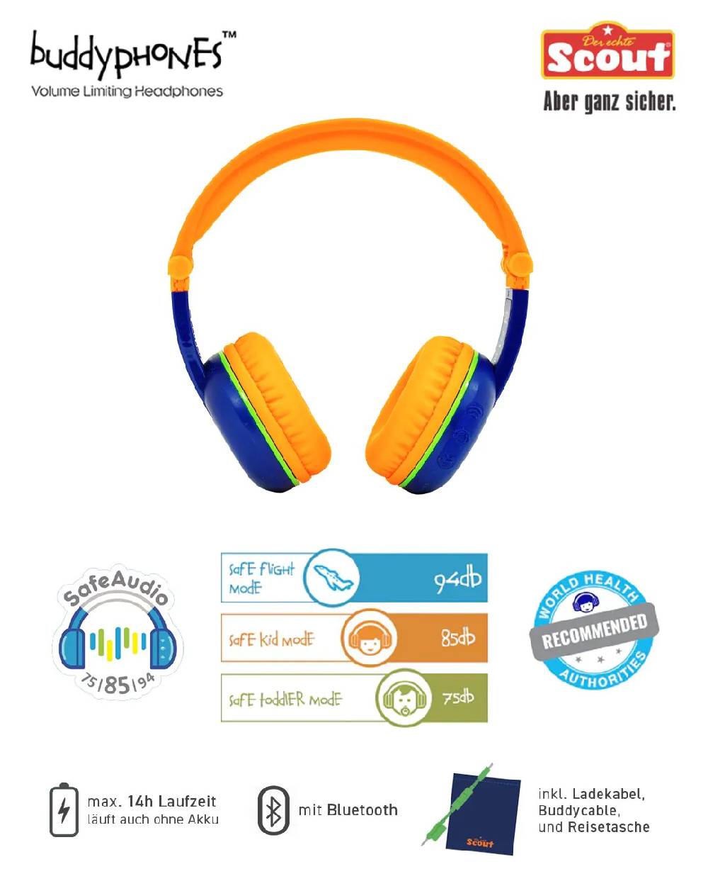 Sompex BUDDYPHONES SCOUT PLAY Kinderkopfhörer blau