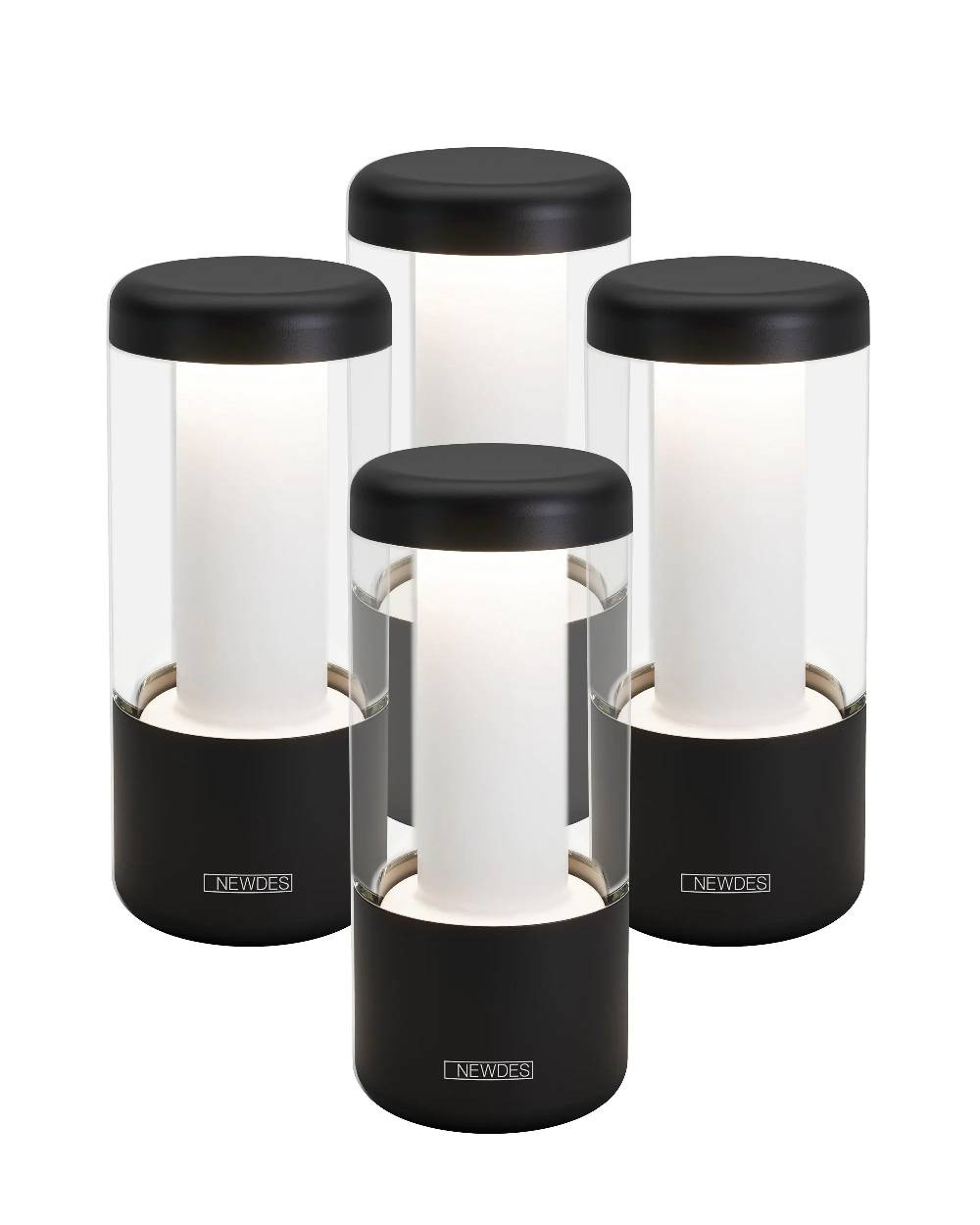 Sompex NIP - Akku-Tischleuchten 4er Set, schwarz Neuheiten