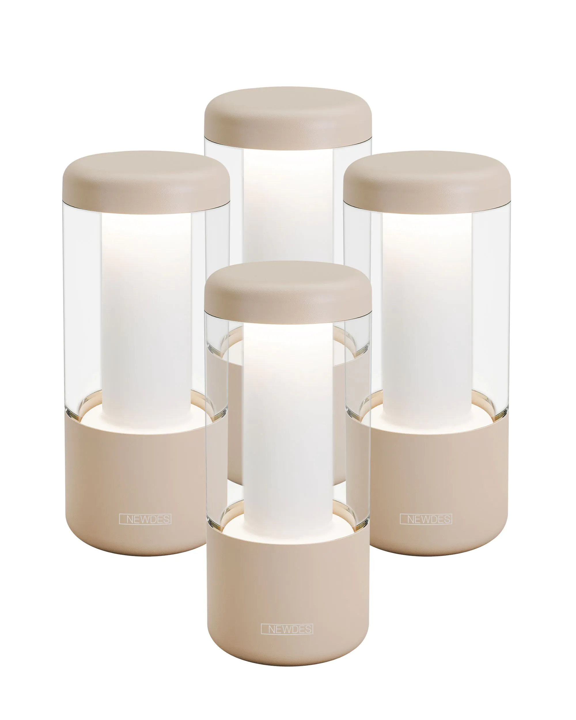 Sompex NIP - Akku-Tischleuchten 4er Set, sand zollfrei